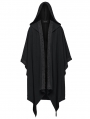 Black Gothic Decadent Dark Mage Hooded Robe Coat for Men