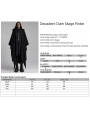 Black Gothic Decadent Dark Mage Hooded Robe Coat for Men