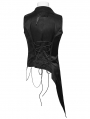 Black Dark Night Gothic Asymmetric Gentleman's Vest with Detachable Chain