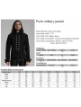 Black Gothic Punk Military Men's Jacket with Detachable Sleeves