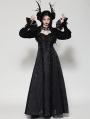 Black Gothic Dark Pattern Puff Sleeve Shrug for Women