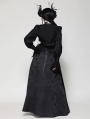 Black Gothic Dark Pattern Puff Sleeve Shrug for Women