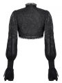 Black Gothic Dark Pattern Puff Sleeve Shrug for Women