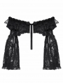 Black Gothic Rose Pattern Romantic Lace Cape for Women