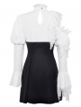 Black and White Gothic Distressed Lace Patchwork Short Doll Dress