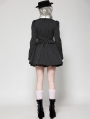 Black Gothic Striped Ruffle Lace Trim Scholarly Academy Dress