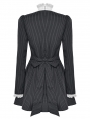 Black Gothic Striped Ruffle Lace Trim Scholarly Academy Dress