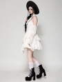 Beige Steampunk Off-the-Shoulder Bell Sleeve Gothic Irregular Dress