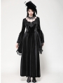 Black Vintage Velvet Romantic Gothic Oversized Sleeve Maxi Dress