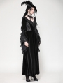 Black Vintage Velvet Romantic Gothic Oversized Sleeve Maxi Dress