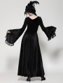 Black Vintage Velvet Romantic Gothic Oversized Sleeve Maxi Dress