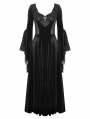 Black Vintage Velvet Romantic Gothic Oversized Sleeve Maxi Dress