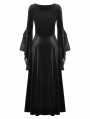 Black Vintage Velvet Romantic Gothic Oversized Sleeve Maxi Dress