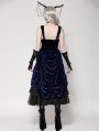 Black and Indigo Gothic Lace Trim Lolita Velvet Party Doll Dress