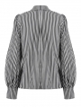 Dark Gray Gothic Lolita Striped Skull Ruffle Blouse for Women