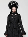 Black Gothic Lace Sexy Hollow Cross Button Blouse for Women