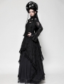 Black Gothic Lace Sexy Hollow Cross Button Blouse for Women