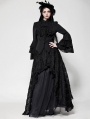 Black Gothic Multi-Layer Ruffled Noble Blouse for Women