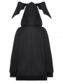 Black Gothic Batwing Loose Zip Up Hoodie Cardigan for Women