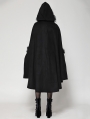 Black Gothic Faux Fur Double-Sided Long Hooded Coat for Women