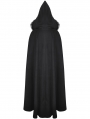 Black Gothic Faux Fur Double-Sided Long Hooded Coat for Women