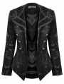 Black Chic Knight Gothic Oversized Collar Short Jacket for Women