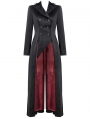 Black Gothic Vampire Count Double Breasted Long Jacket for Women