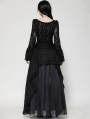 Black Gothic Retro Lace Mesh Reversible Long Maxi Skirt