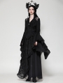 Black Gothic Elegant Long Trumpet Sleeves Shirt for Women