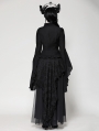 Black Gothic Elegant Long Trumpet Sleeves Shirt for Women