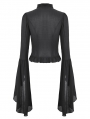 Black Gothic Elegant Long Trumpet Sleeves Shirt for Women