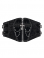 Black Gothic Punk Chain Buckle Lace Up Zipper Girdle for Men