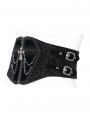 Black Gothic Punk Chain Buckle Lace Up Zipper Girdle for Men