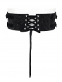 Black Gothic Punk Chain Buckle Lace Up Zipper Girdle for Men