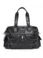 Black Gothic Punk Spiked Skull Multi-Layer Chain Shoulder Bag