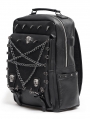 Black Gothic Punk Skull Studded Pentagram Chain Backpack