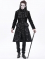 Black Retro Gothic Printing Victorian Velvet Jabot Party Coat for Men