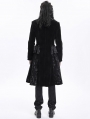 Black Retro Gothic Printing Victorian Velvet Jabot Party Coat for Men