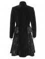 Black Retro Gothic Printing Victorian Velvet Jabot Party Coat for Men