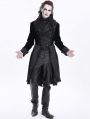 Black Gothic Vintage Velvet Double Breasted Lapel Tailcoat for Men