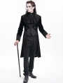 Black Retro Gothic Embroidery Velvet Tailcoat for Men