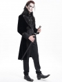 Black Retro Gothic Embroidery Velvet Tailcoat for Men