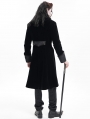 Black Retro Gothic Embroidery Velvet Tailcoat for Men