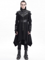 Black Gothic Punk Irregular Military Uniform Jacket for Men