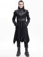 Black Gothic Punk Irregular Military Uniform Jacket for Men