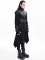 Black Gothic Punk Irregular Military Uniform Jacket for Men