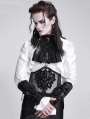 Black Gothic Punk Cross Studded Lace Up Gloves for Men