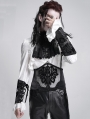 Black Gothic Punk Cross Studded Lace Up Gloves for Men