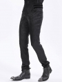 Black Gothic Retro Jacquard Party Pants for Men