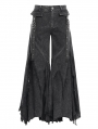 Black Gothic Distressed Punk Rivet Wide Leg Pants for Men